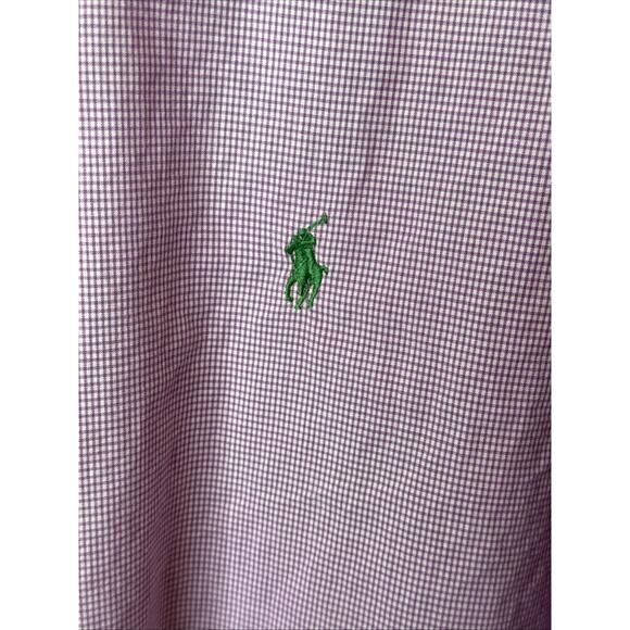 Ralph Lauren Shirt Mens XL 17 1/2 NeckPink White Plaid Dress Classic Fit Preppy - Picture 3 of 9